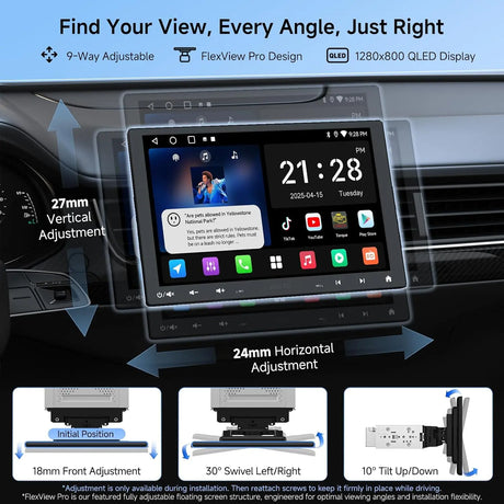 ATOTO A5LG110T 10" Double DIN & Single DIN Adaptive Car Stereo – Floating Display, Wireless CarPlay & Android Auto, WiFi/Bluetooth/USB Tethering, MirrorLink, DSP, AI Chat