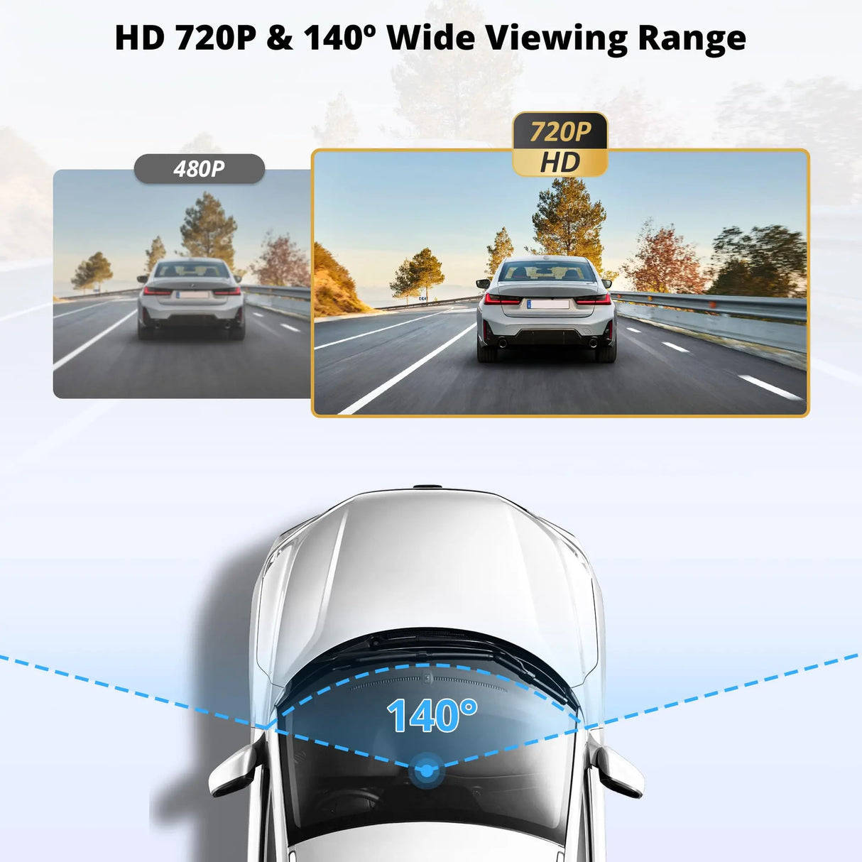 ATOTO AC-44P4 Dash Cam 720P - Caméra Voiture 140° HD, Stockage 128GB, Compatible ATOTO P5