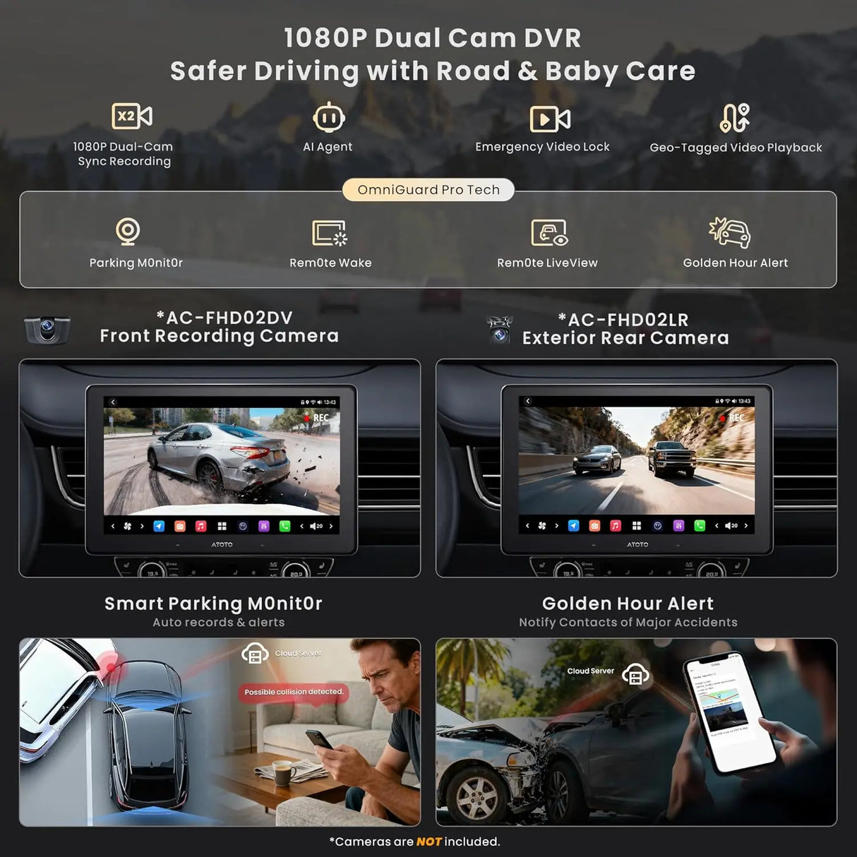 ATOTO X10G110E 10" QLED Double Din Car Stereo with 8G+128G, 4G LTE, Floating Screen, Wireless CarPlay & Android Auto, Dual Phone Connection, 2x Bluetooth, In-Dash Navigation, 36-Band EQ, AI Voice, Single Din Chassis