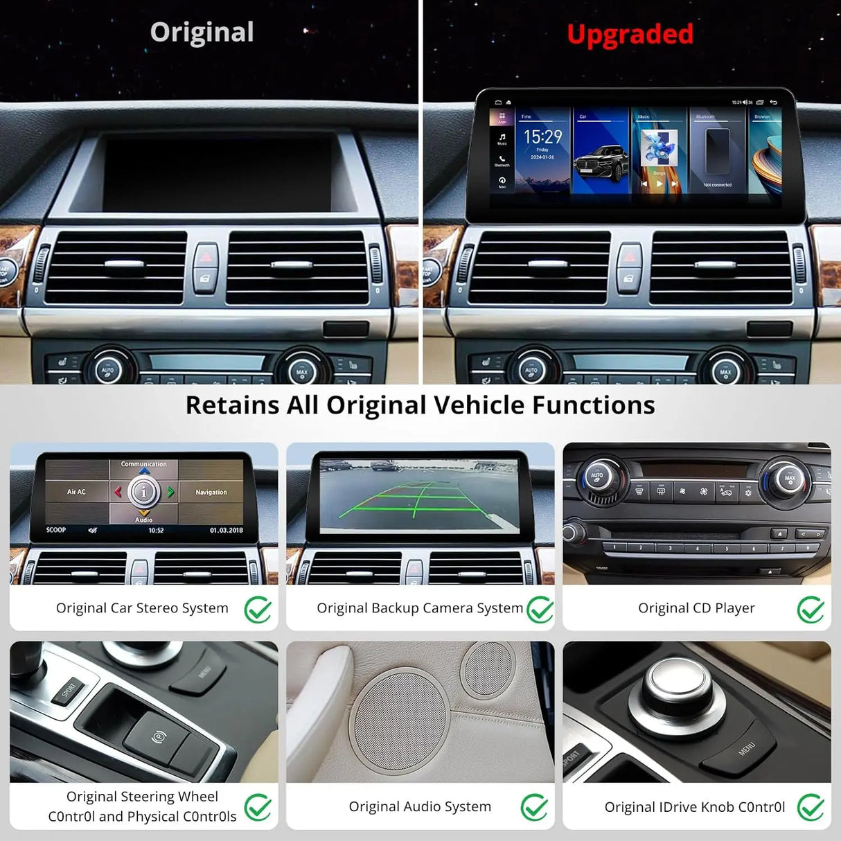 ATOTO S8BMX53L12B8PN  12,3"Autoradio Bluetooth, CarPlay, Android Auto Wireless, Navigatore, DriveChat AI, 2 BT, 4G LTE – Compatibile con BMW X5 E70 CCC (2008-2009), Mantiene Funzioni Originali
