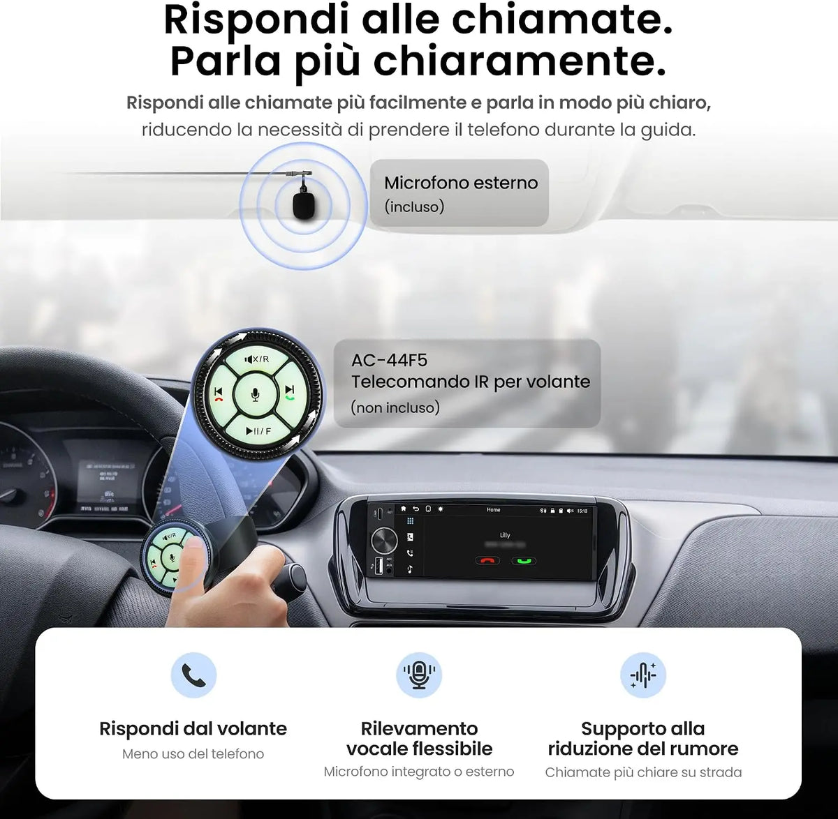 ATOTO F7G1A6WE-S01 Autoradio 1 DIN 6,28" Touchscreen, CarPlay e Android Auto Wireless, Bluetooth, Schermo Integrato, F7WE Gen2