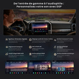 ATOTOOUT Autoradio Double Din 9 Pouces X10, écran Tactile QLED 8G+128G, CarPlay sans Fil, Android Auto, Android avec 4G/Wi-FI/BT/USB, DSP, AMP, SUB, GPS, entrée caméra Avant et de recul 1080P