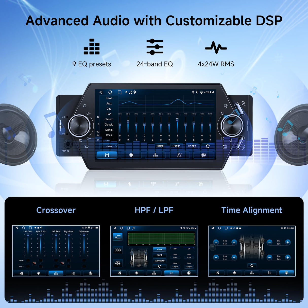 ATOTOZONE 5inch Android Single Din Car Stereo, 2G+32G Wireless CarPlay & Android Auto Touchscreen, WiFi/Bluetooth/USB Tethering, MirrorLink, GPS/FM/RDS, Voice Control, LRV Backup Camera