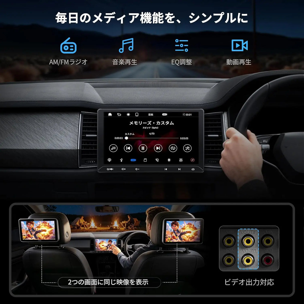 ATOTO F7WE 10.1 インチ ディスプレイオーディオ 2DIN ワイヤレ CarPlay & Android Auto対応 ミラーリンク 画面分割 IPSタッチスクリーン カーオーディオ 、バックカメラ連動、ステアリング制御、アンプ内蔵/DSP/イコライザー設定、映像出入力、FM/AM/AUX 日本技適認証 F7G211WE