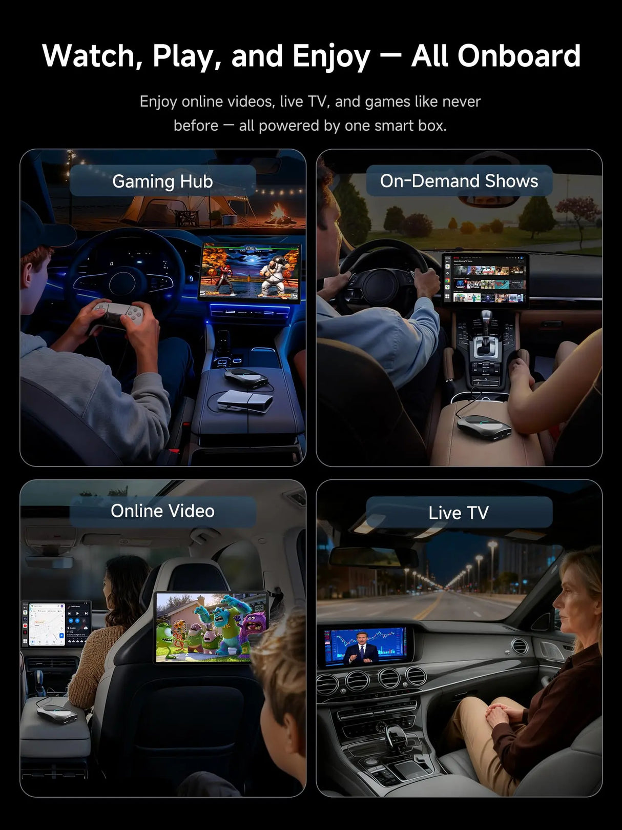 ATOTO Magic AI Box – Wireless CarPlay & Android Auto Adapter, Full Android OS, 8GB+128GB Car Video Box with HDMI In/Out, 4G LTE, Dual-BT, DriveChat AI