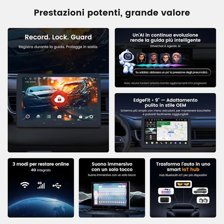 ATOTO A7G209PKL 9 Pollici Autoradio Android 2 DIN, 4G+64G, Wireless CarPlay & Android Auto, Hi-Fi DSP 4V Pre-Outs, Chat IA & Tracciamento GPS, WiFi/BT