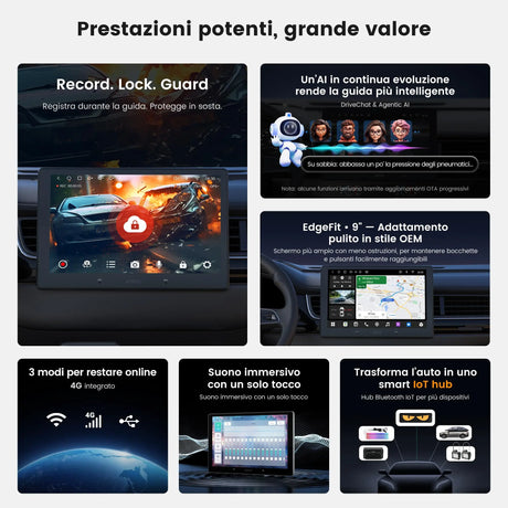 ATOTO A7G209PKL 9" Android 2 DIN Car Stereo, 4GB+64GB, Wireless CarPlay & Android Auto, Wi-Fi/Bluetooth/USB Tethering, Hi-Fi DSP with 4V Pre-Outs, AI Chat & GPS Tracking