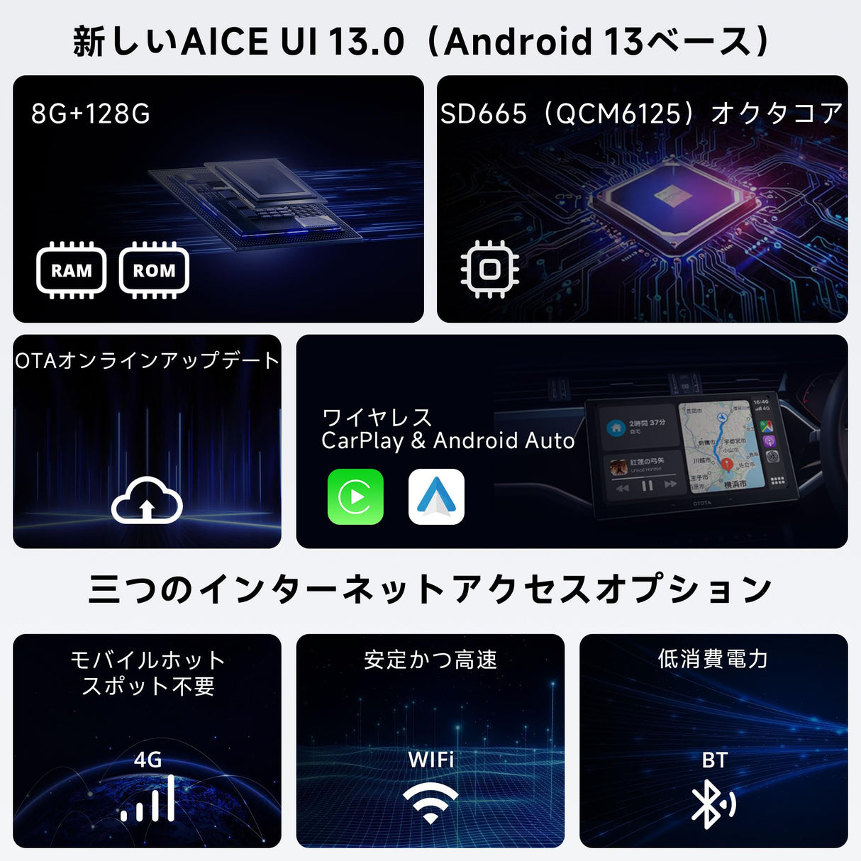 [10インチ QLED] ATOTOZONE X10 AI アンドロイドナビ，8G+128G， ダブルDINオーディオディスプレイ，デュアルカメラ入力 ，ワイヤレス Carplay & Android Auto，4G LTE，GPS トラッキング，デュアルフォン接続，2 Bluetooth, 36B-EQ，HDMI入力 ，スプリット・スクリーン