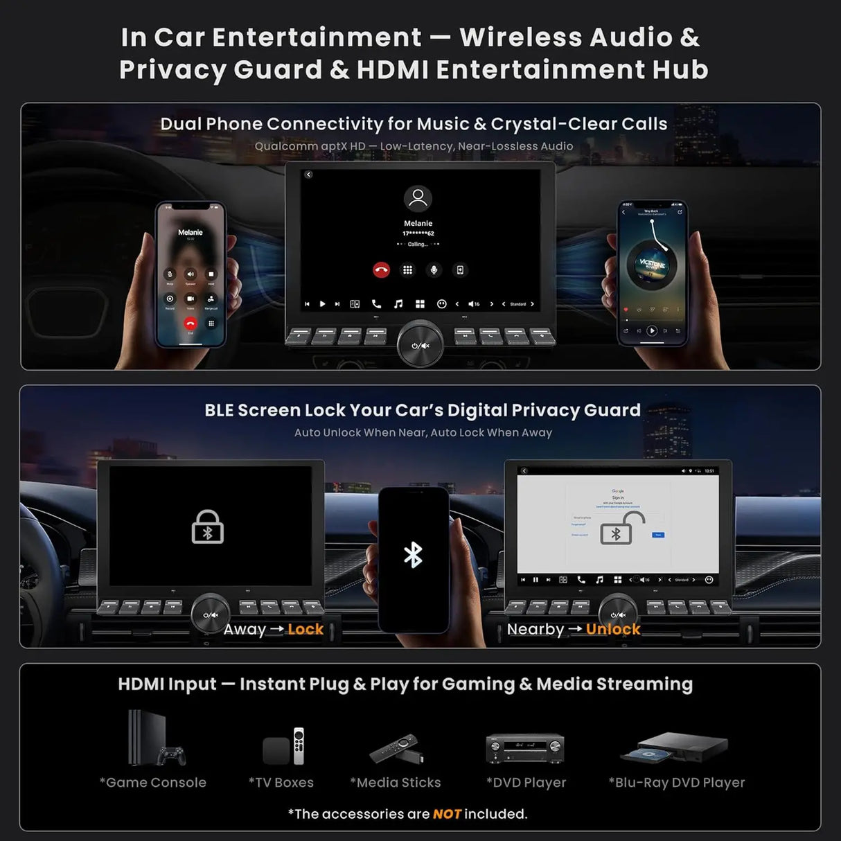 ATOTO X10G110PESM 10.1" Single & Double DIN Car Stereo with Passenger Entertainment Screen, Physical Volume Knob, AI Vision