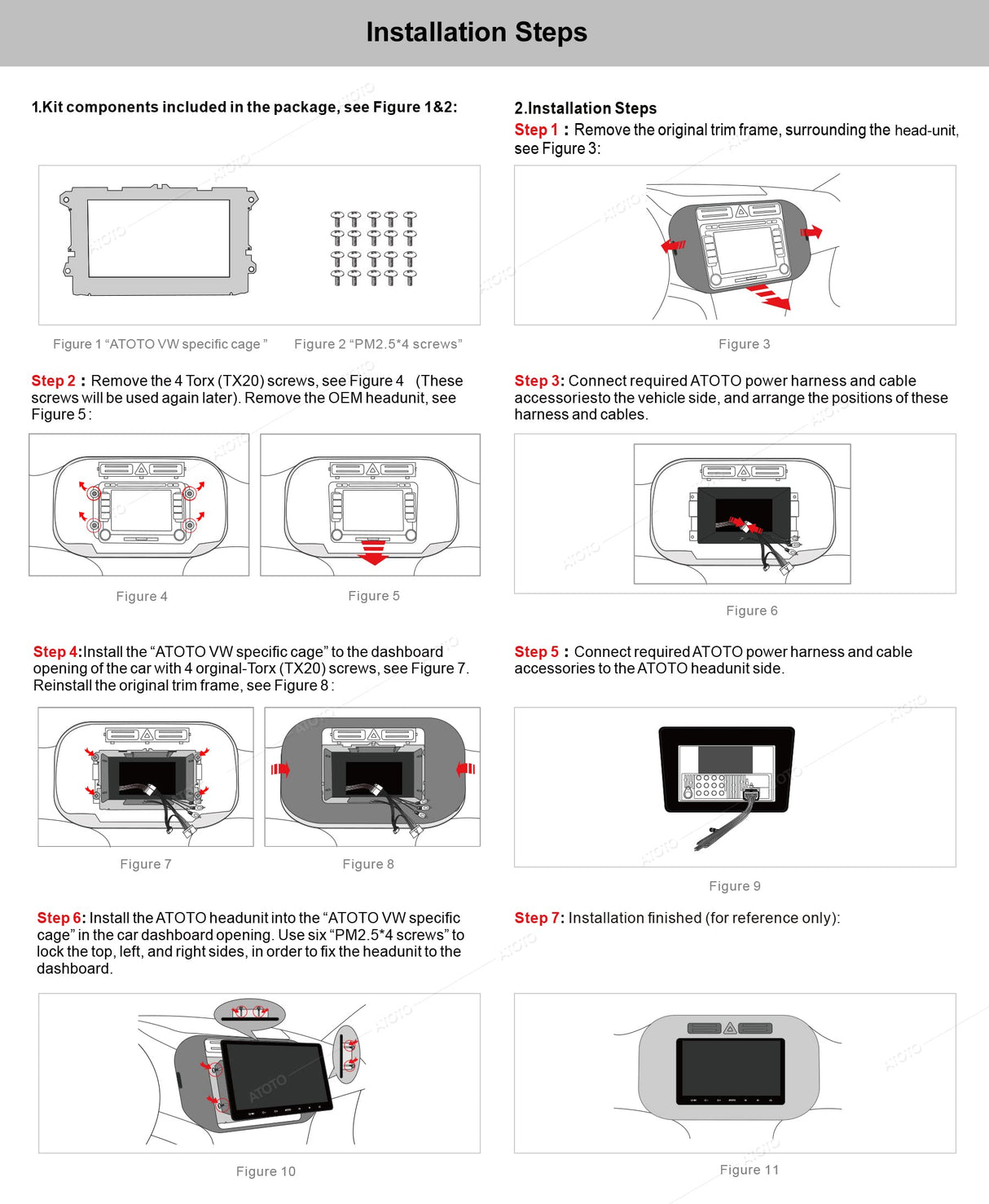 ATOTO S8-Standard 2 DIN 10,1 Zoll S8VW114SD Android Autoradio, kompatibel mit Volkswagen/VW, USB tethering, 2 BT, HD-Rückansicht mit LRV, Kabelloses CarPlay und Android Auto,IPS-Display,SCVC, 3GB+32GB