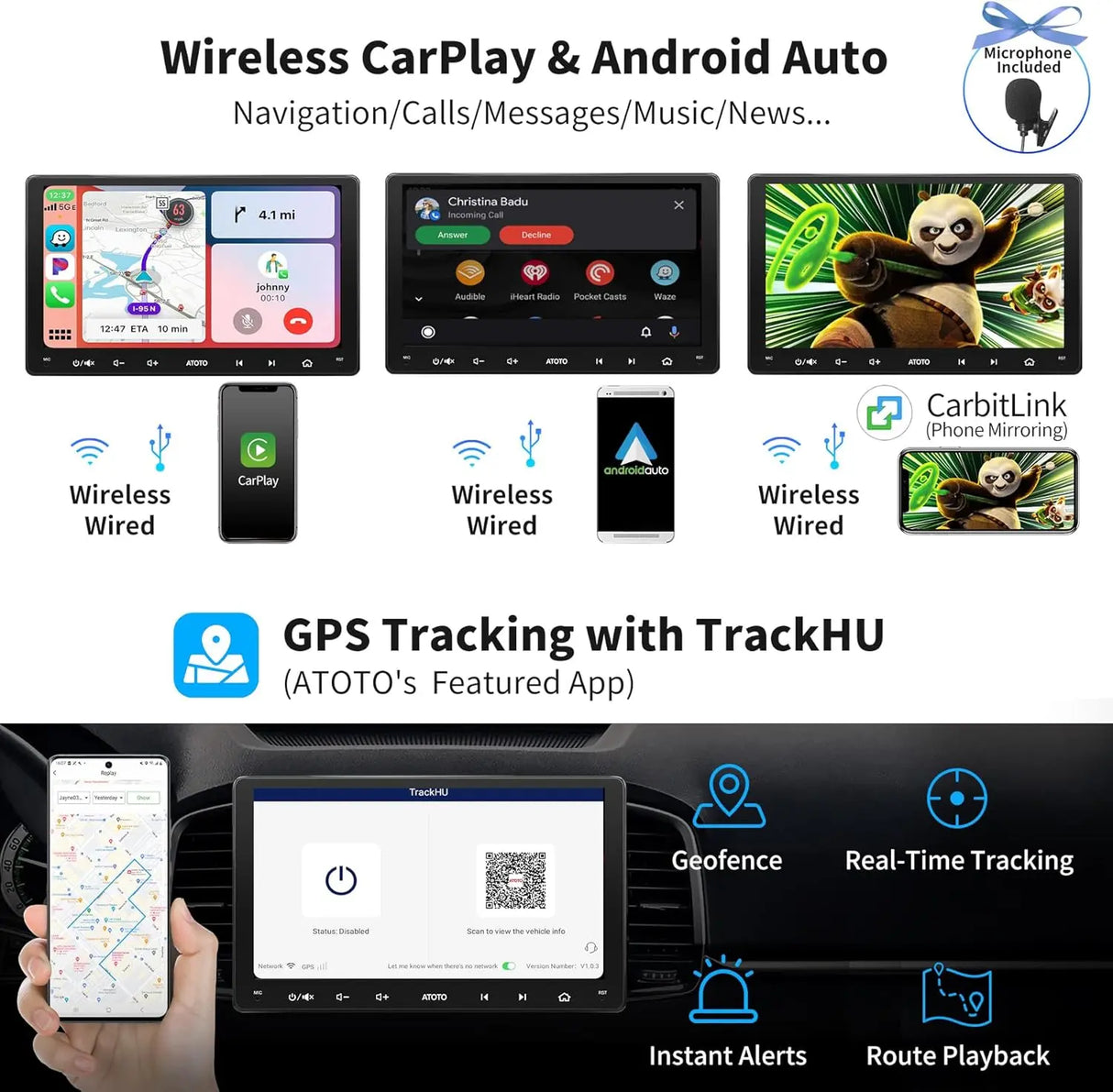 ATOTO S8G2099UN 9" QLED Double Din Car Stereo, Built-in 4G LTE, Wireless CarPlay & Android Auto in-Dash Navigation,4 * 49W Amp,8-Core 6G+128G