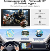 ATOTO F7G211WE Autoradio 2 DIN da 10,1", Apple CarPlay Wireless e Android Auto Wireless, Stereo Auto Touchscreen, Bluetooth, LRV, MirrorLink, Comandi al Volante, AUX, Radio FM/AM