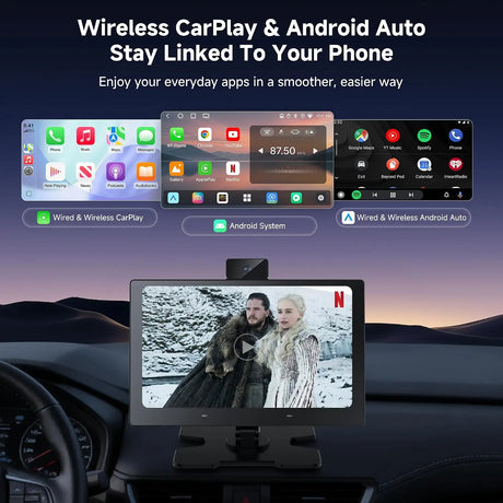 ATOTO P609L1N 9.19" Portable Car Stereo Dashboard Screen, Wireless Apple CarPlay & Android Auto, GPS Navigation, Mirror Link, Bluetooth Car Audio Receiver