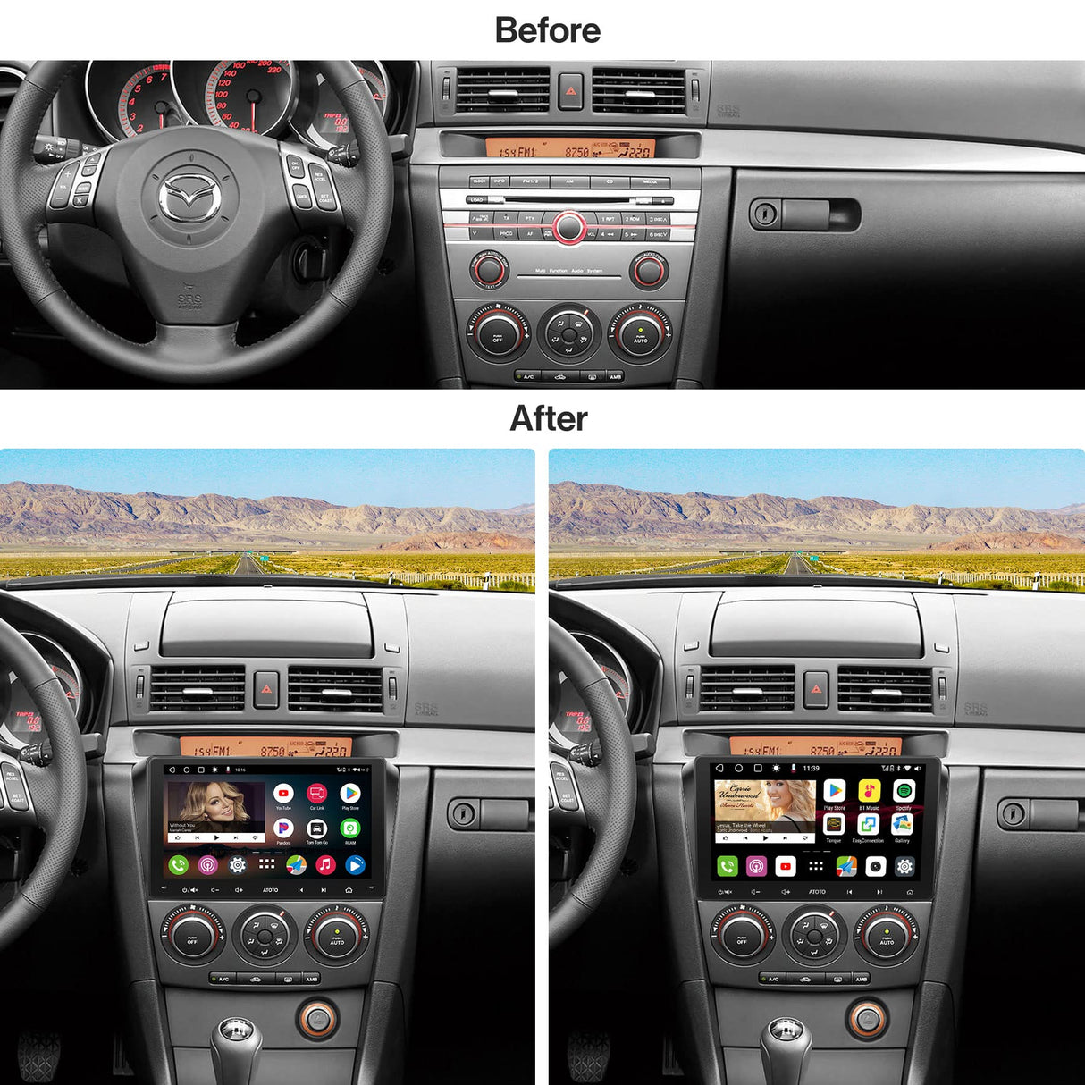 YOFUNG AC-MZD302X-ST Dash Installation Mounting Kit for Mazda 3 2004–2009 – Only Compatible with ATOTO IAH09D Car Stereo