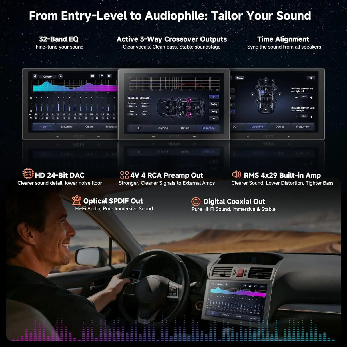 ATOTO V10G211OC 10" QLED Double Din Car Stereo Android 14, 6GB+128GB, Wireless CarPlay & Android Auto, Bluetooth 5.4/Wi-Fi