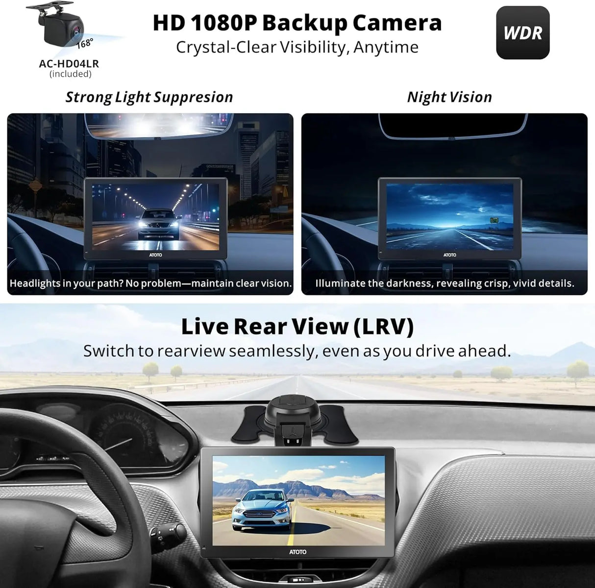 ATOTO 9" Portable Car Stereo with QLED Touchscreen, Wireless/Wired CarPlay & Android Auto, 2GB+32GB, ChatGPT AI, Fast Boot, 1280x720p Display