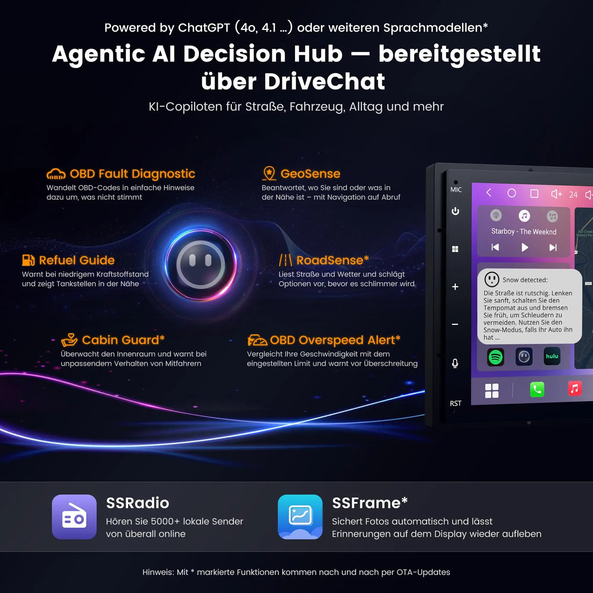 ATOTO A7G2B7PKL-S04 Android Autoradio 2 DIN, 7 Zoll QLED Navi [Inkl. OBD2 Scanner] 4G LTE Integriert, Wireless CarPlay & Android Auto, Hi-Fi DSP Optischer Ausgang/4V Pre-Out, AI DriveChat, SCVC