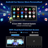 ATOTO A6G2C7PF 7" Double Din Car Stereo with Backup Camera, 8-Core Android Head Unit, Fully Laminated Screen, Wireless CarPlay & Android Auto, ChatGPT, GPS Navigation, LRV, WiFi/BT/USB