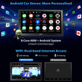 ATOTO A6G2C7PF 7" Double Din Car Stereo with Backup Camera, 8-Core Android Head Unit, Fully Laminated Screen, Wireless CarPlay & Android Auto, ChatGPT, GPS Navigation, LRV, WiFi/BT/USB