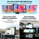 ATOTO GPS para coche portátil 9" QLED, 2+32GB, CarPlay inalámbrico y Android Auto, Wi-Fi hotspot, Bluetooth dual, USB, entrada HDMI, 4 salidas de audio, seguimiento GPS