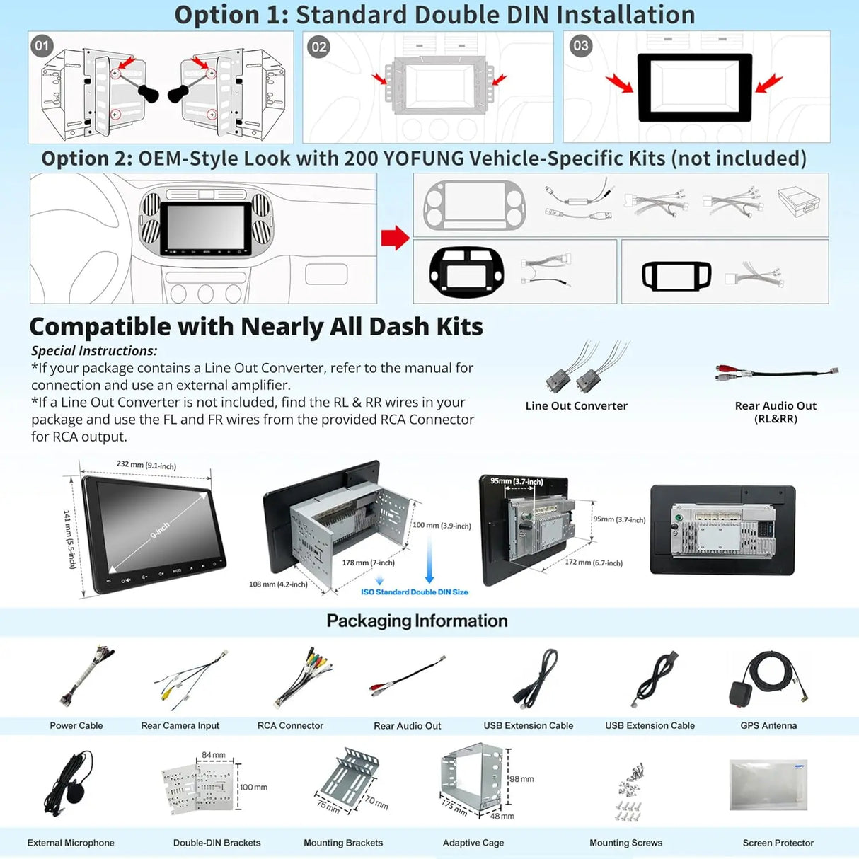 ATOTO A6G209PF 9" Double Din Car Stereo, Android, Wireless CarPlay & Android Auto, Mirror Link, GPS Tracking, In-Dash Navigation, Dual Bluetooth, HD LRV, 2G+32G