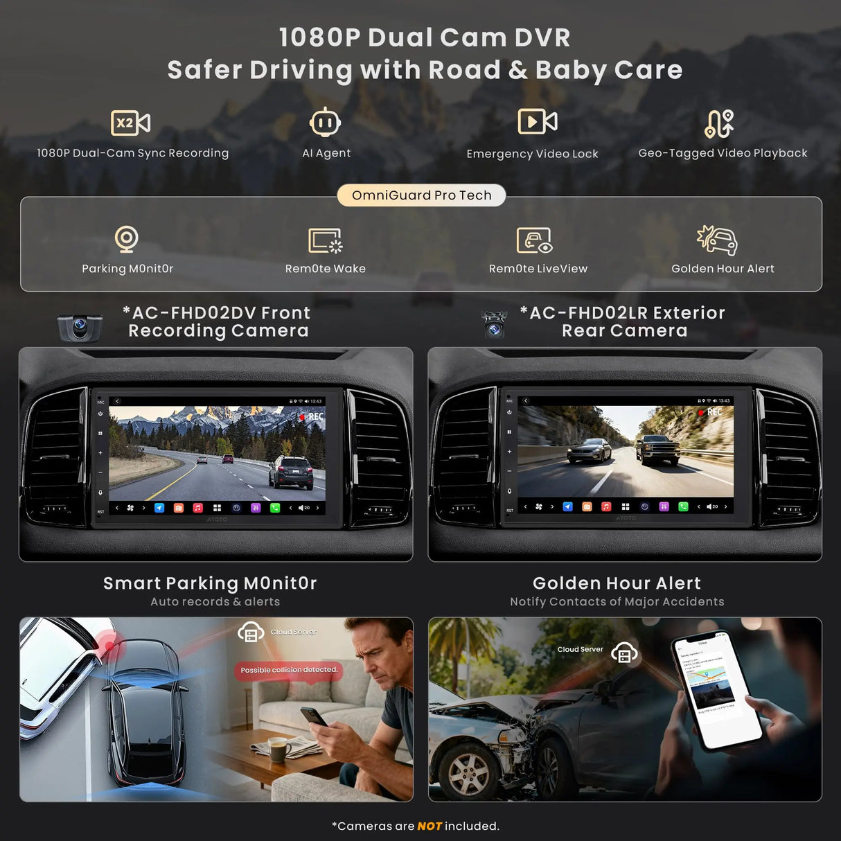 ATOTO X10G2B7E 7" Double Din Car Stereo, Dual Camera Input & Recording, 8G+128G, Android, Wireless CarPlay & Android Auto, 4G LTE, ChatGPT AI, Dual Phone Connection & Bluetooth, GPS Tracking