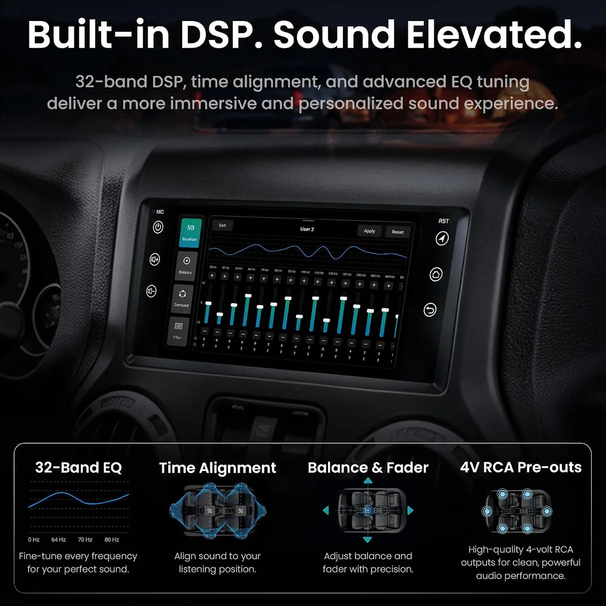 ATOTO S8LJEP09ADM 9" Android Car Stereo for Jeep Wrangler 2007–2015, Grand Cherokee, Dodge Challenger & Chrysler 300C, Wireless Apple CarPlay & Android Auto, 4G LTE, QLED Display, DSP