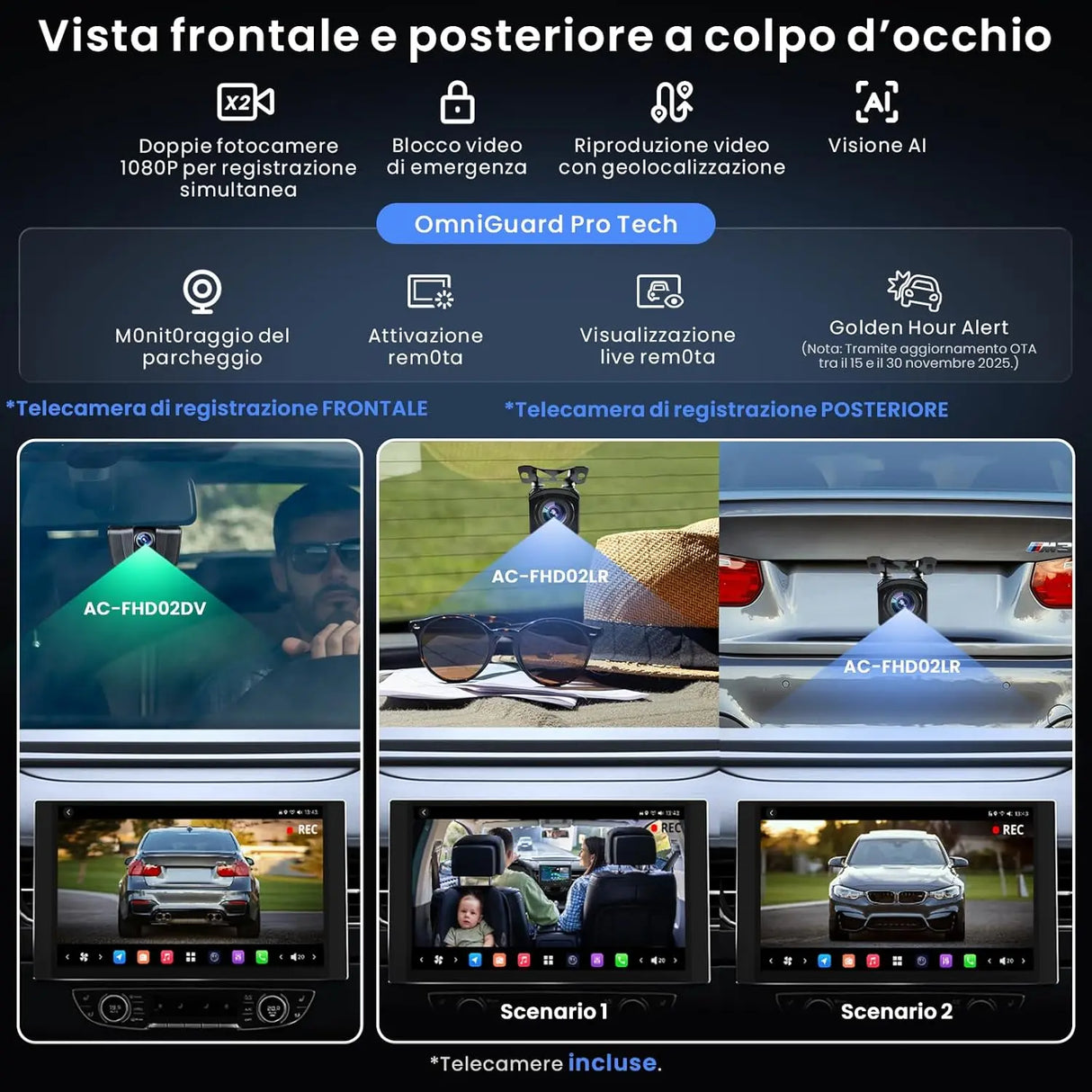 ATOTO X10G125E-R3 12,5" QLED 1 DIN & 2 DIN Android Autoradio con 2 Dashcam, Schermo Flexview, 8G+128G, CarPlay & Android Auto Wireless, Audio 7.1.2CH, 4G LTE, Wi-Fi Dual Band, EQ 36-B