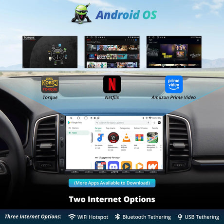 ATOTO A5LG2A7T 7" Double Din Car Stereo with Backup Camera, OBD2 Diagnostic, Wireless CarPlay & Android Auto, GPS, OBD2, Bluetooth, FM/AM/TF, 2G+32G