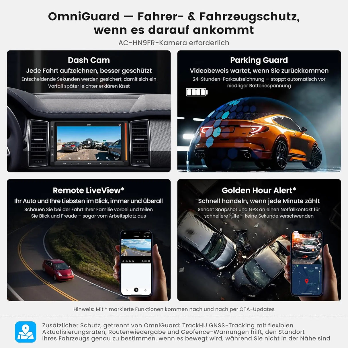 ATOTO S84G2D7PB 7 Zoll Doppel-DIN Android Autoradio mit Ambientebeleuchtung, KI-Fahrassistent DriveChat, Notfall-Unfallerkennung, Parkschutz, GPS-Ortung, Hi-Fi DSP 4V Pre-Out