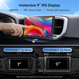 ATOTOZONE 9 Zoll Auto Radio Touch Display 2 Din Autoradio Android, Wireless CarPlay&Android Auto, GPS Navi, Wi-Fi/USB/Bluetooth, Kompatibel mit DAB/DAB+ Radio, FM/AM/RDS, HD LRV, A5LG209T