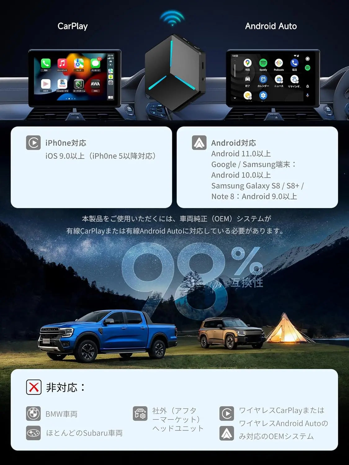 ATOTO CB7PRO マジックAIボックス ワイヤレスCarPlay/Android Auto対応 Netflix視聴可 フルAndroid AIコンソール DriveChat AI HDMI入出力 OBD2データハブ DVRカメラ付属 AI音声コントロール Y型電源ケーブル採用