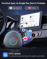 ATOTO CarWave CB6C Wireless CarPlay Adapter Android AI Box, 4G LTE Car Video Streaming Box for iPhone & Android Auto, Plug & Play, ChatGPT, YouTube, Netflix, TikTok, 4G+64G
