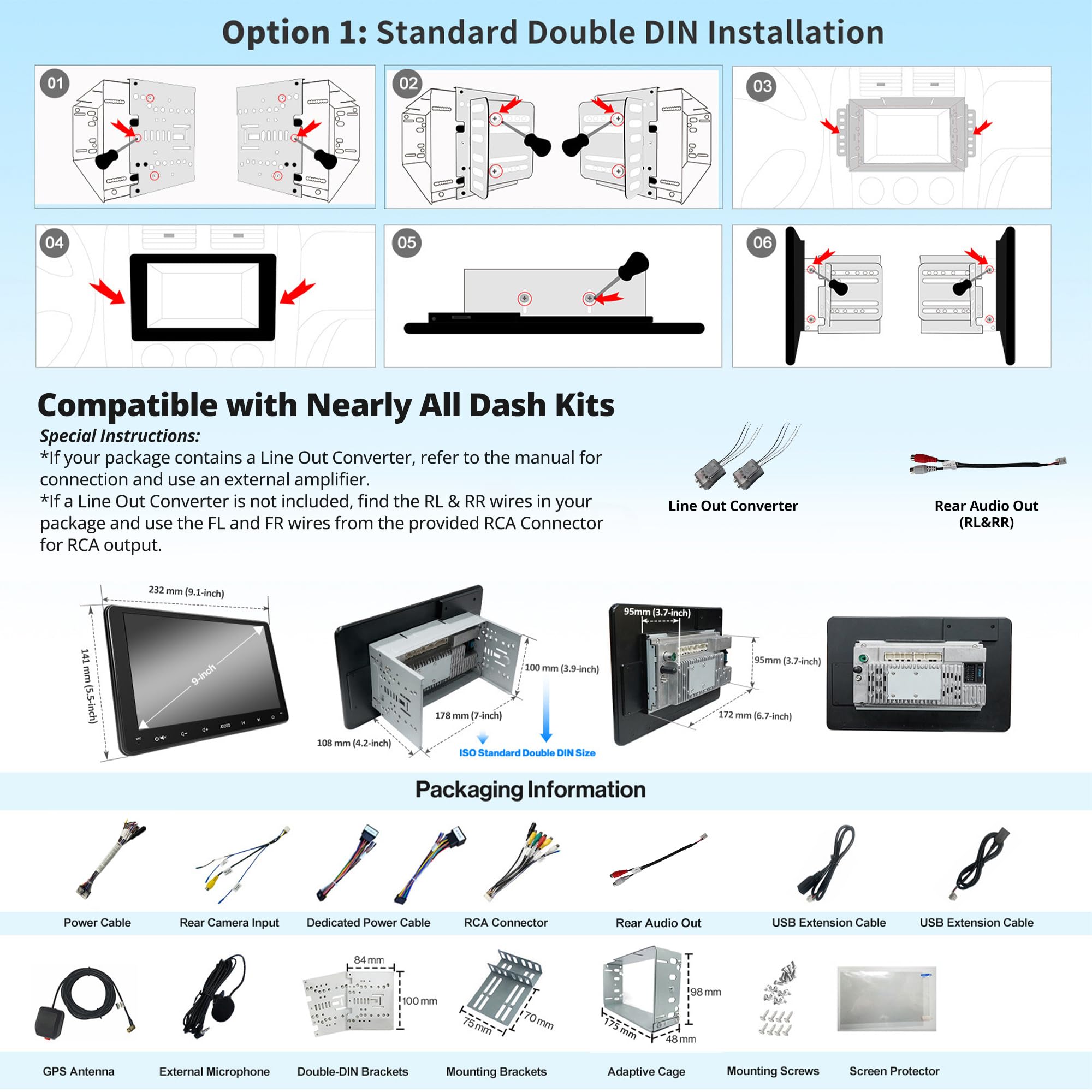 9inch] ATOTO A6 PF A6G209PF Double-DIN Android Car Stereo, Wireless C