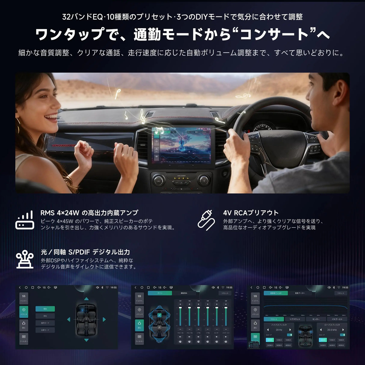ATOTO S84G211P 10.1インチ QLED Androidナビ バックカメラ付属、ワイヤレス CarPlay & Android Auto、4G LTE内蔵、ChatGPT AI、駐車24時間監視、GPS追跡、高音質DSP、HDMI入出力、2DIN 4GB+64GB