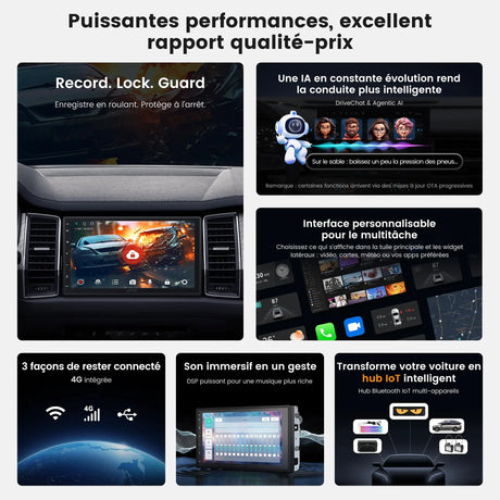 ATOTO A7G2B7PKL-S04 7" QLED Autoradio 2 DIN Android, 4G LTE/WiFi, CarPlay & Android Auto sans fil, DSP HiFi 4V avec Sortie Optique/Coaxiale, GPS Tracking, IA DriveChat, OBD2 Inclus