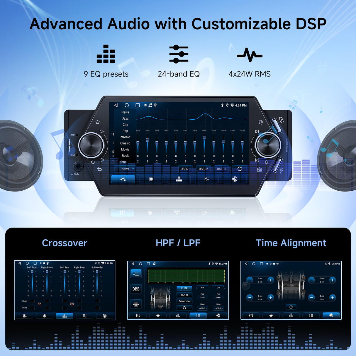 ATOTO A5LG1A5T 5" Single Din Android Car Stereo, 2G+32G, Wireless CarPlay & Android Auto, Touchscreen, Wi-Fi/BT/USB Tethering, MirrorLink, FM/RDS Radio, GPS, Voice Control, Live Rear View