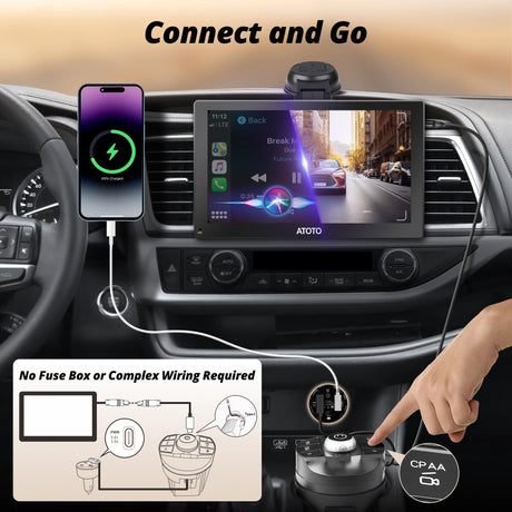 ATOTO P9 Accendisigari per auto, caricabatterie per auto compatibile con 12V/24V, facile installazione per accendisigari