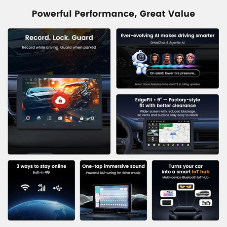 ATOTO A7G209PKL 9" Android 2 DIN Car Stereo, 4GB+64GB, Wireless CarPlay & Android Auto, Wi-Fi/Bluetooth/USB Tethering, Hi-Fi DSP with 4V Pre-Outs, AI Chat & GPS Tracking