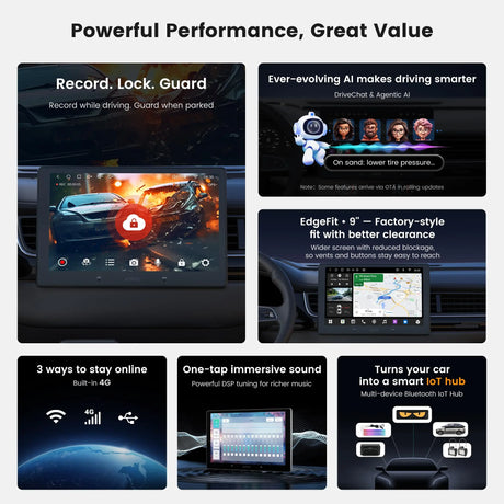 ATOTO A7G209PKL-S03 9" Android Double DIN Car Stereo with Backup Camera & OBD2 Scanner, 8-Core 4G+64G, Built-in 4G LTE, Wireless CarPlay & Android Auto, Hi-Fi DSP 4V Pre-Out, G-Sensor