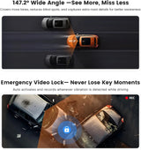 ATOTO AHD 1080P 30fps On Dash DVR Camera, 147.2° Wide Angle, Night Vision, WDR, Loop Recording & Emergency Video Lock，Parking Monitoring, GPS Track Playback, Only Compatible with S8L, AC-HD30BM