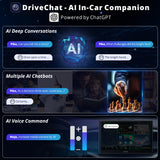 ATOTOZONE 10" QLED AI Android Autoradio 1 DIN, Floating Screen Auto, 8G+128G In-Dash Navigation, 4G LTE, Kabelloses CarPlay &amp; Android Auto, Dual-Phone &amp; 2 Bluetooth, SCVC, GPS-Tracking, X10G110E
