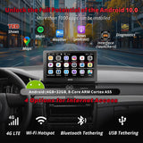 ATOTO 9" Portable Car Stereo with 1080P Dash & Rear Cameras, Wireless CarPlay & Android Auto, QLED Display, 4G LTE, Wi-Fi, ChatGPT, 4+32G, FM/AM Radio, Dual Bluetooth, GPS, HDMI Input