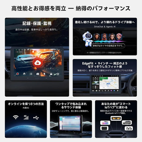 ATOTO S8G2B74MS 7インチ 2DIN ディスプレイオーディオ、QLED スクリーン、ワイヤレス Android Auto &amp; CarPlay、GPSナビ、4G+32G、4G LTE対応、WiFi/BT/USB接続、デュアルBluetooth、LRV、SCVC搭載