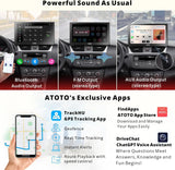ATOTO 7" Portable Sat Nav with Wireless CarPlay & Android Auto, 4+32G, 1080P Reverse Camera, QLED Touchscreen, 4G LTE, GPS Navigation, WiFi, Dual Bluetooth, Auto-Dimming, SWC, AUX & USB
