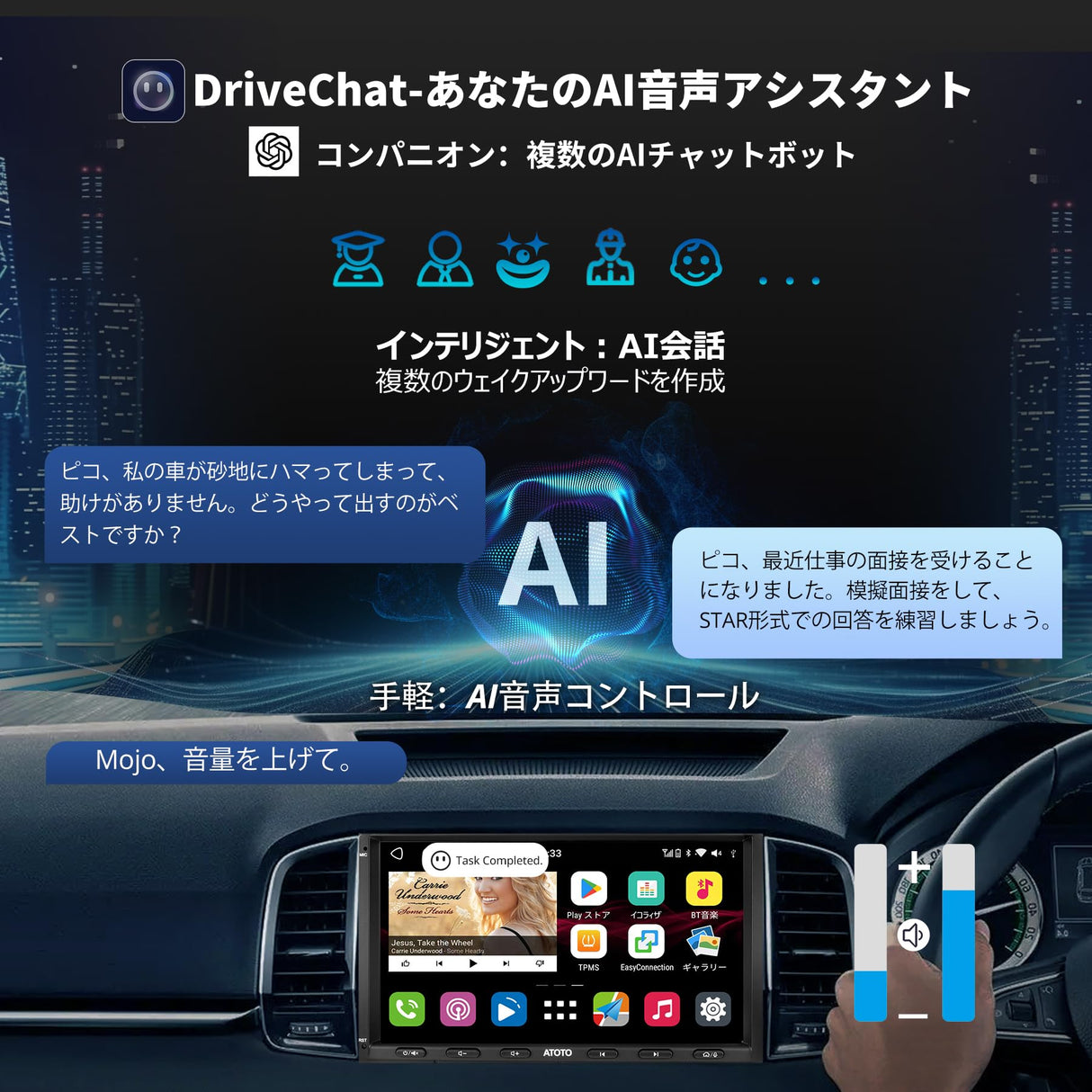 ATOTO S8 Ultra 2024年新型オーディオ 7インチQLED Androidカーナビ、8コア大容量6GB+128GB、ワイヤレスCarPlay&amp;Android Auto、4G内蔵/WiFi対応、AI音声アシスタント、GPSトラッキング、ジェスチャー認識、aptX HDデュアルBluetooth、HD LRV、4*49Wアンプ、32バンドEQ、S8G2A79UN