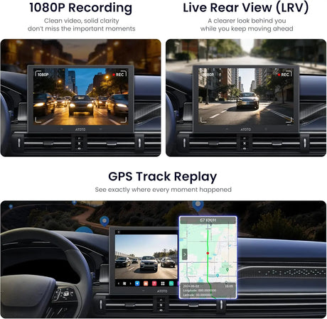 ATOTO AC-FHD02LR 1080P Backup Camera, WDR, GPS Playback, 140º Wide, IP67, Night Vision, Loop Recording, LRV, for X10 Series
