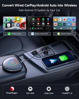 ATOTO CB6C Kabelloser CarPlay-Adapter Android 13 KI-Box, 4G LTE, 4 GB + 64 GB, TrackHU GPS &amp; DriveChat KI, Dualband-WLAN, BT 5.0, Plug &amp; Play-Smart-Box 