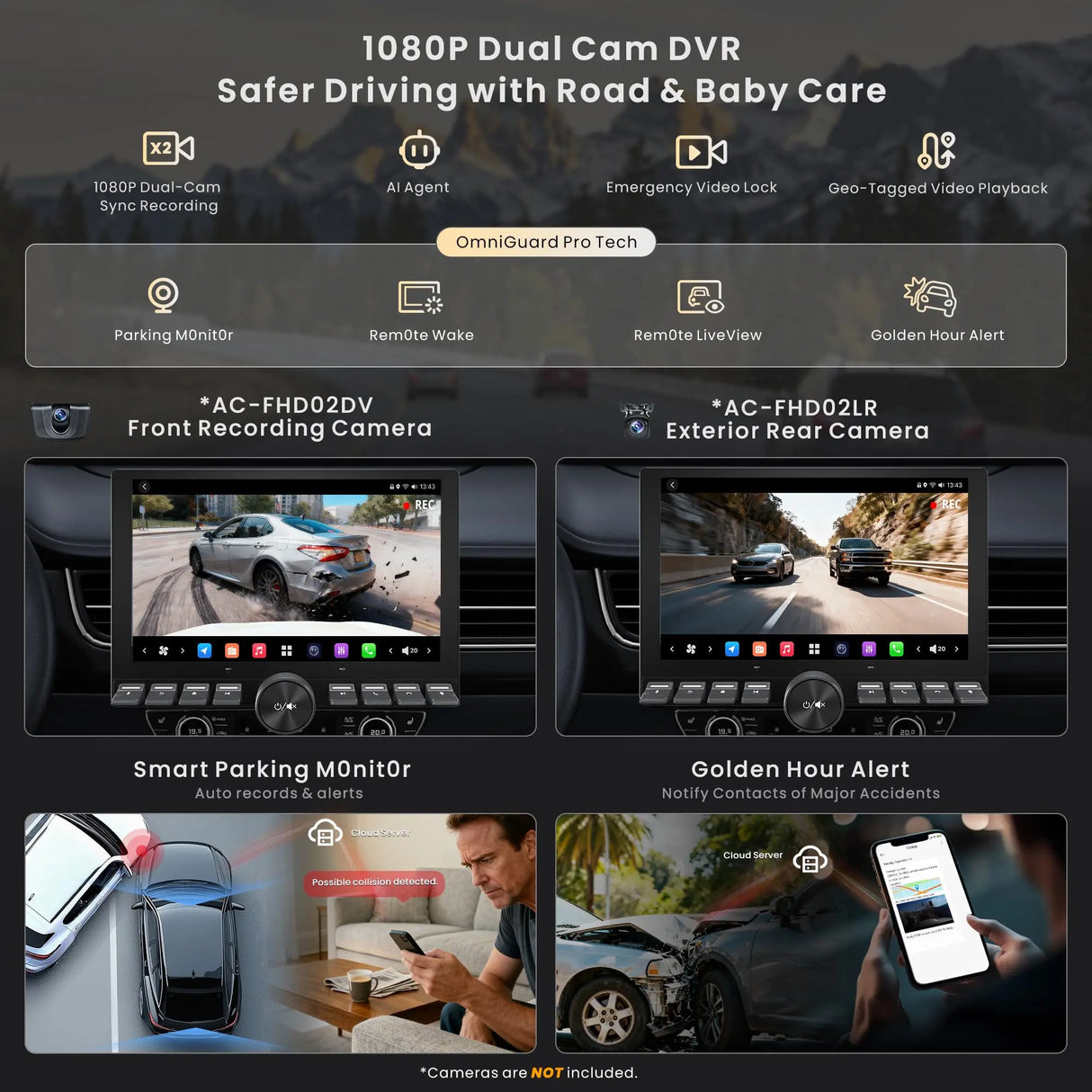 X10 10.1 inch Knob Single DIN & Double DIN Car Stereo, with Passenger Entertainment Screen, AI Vision