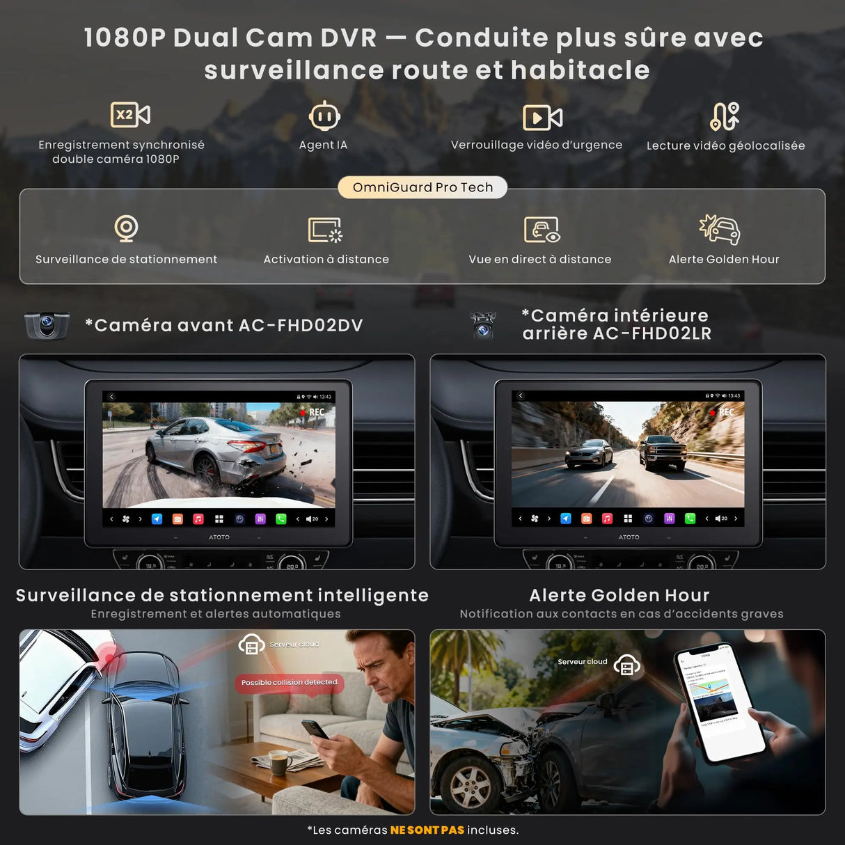 ATOTO X10DG209E Autoradio 2 DIN 9 Pouces, QLED, 8+128G, Microphone Double et Entrée Caméra, CarPlay & Android Auto sans fil, 4G LTE, Assistant vocal IA, Suivi GPS, DAB, Bluetooth, LRV, Entrée HDMI